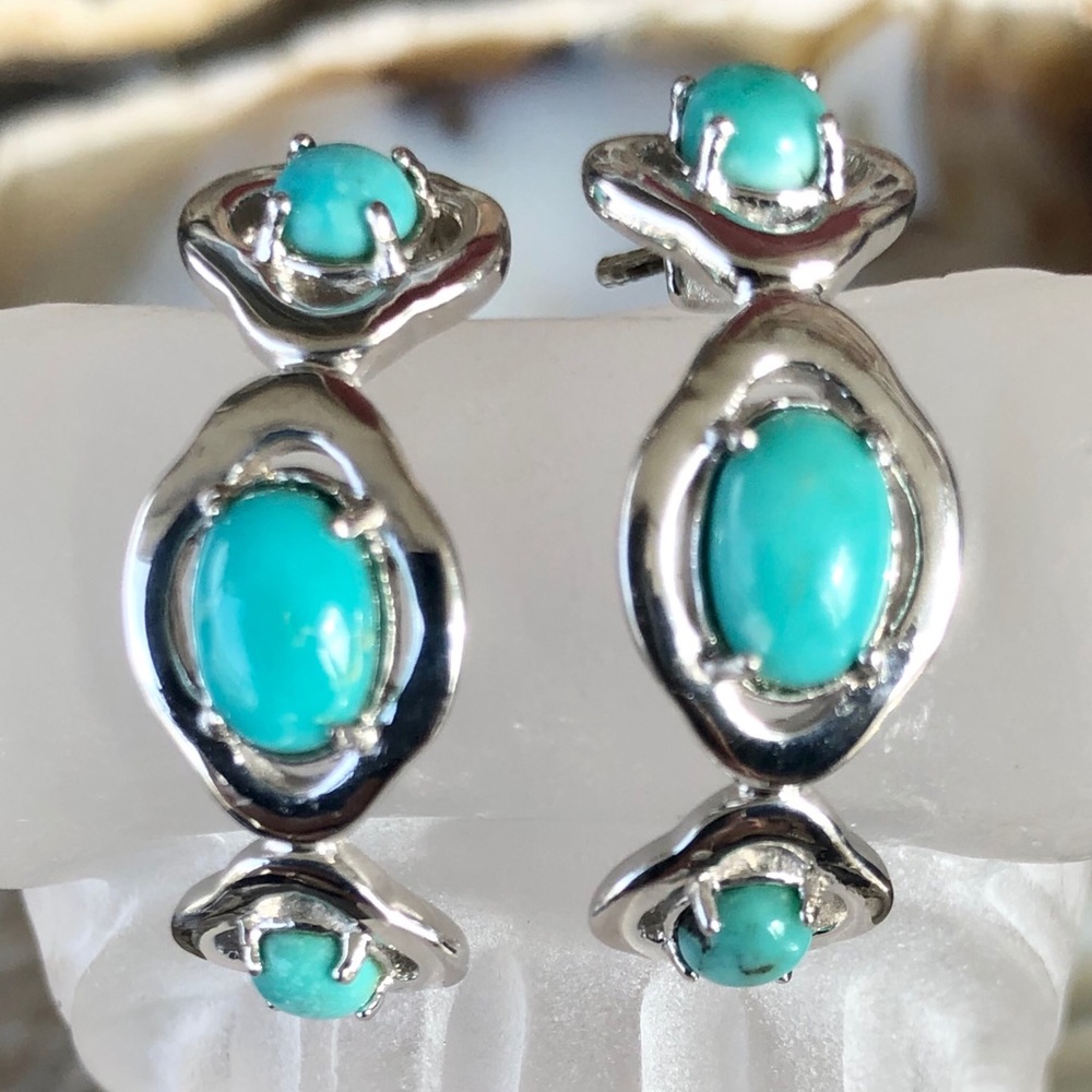 Gem Insider® SS 1" Campo Frio Turquoise J-Hoops